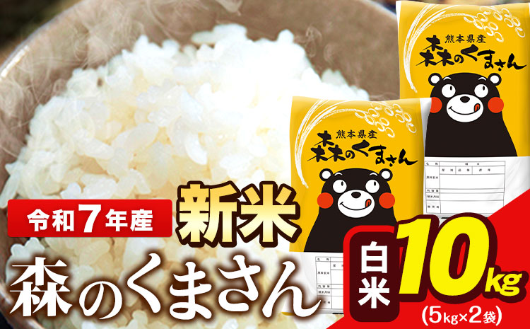 新米 令和7年産 森のくまさん 10kg 5kg × 2袋  白米 熊本県産 単一原料米 森くま《7-14日以内に出荷予定(土日祝除く)》送料無料---ng_mk7_wx_24500_10kg_h---