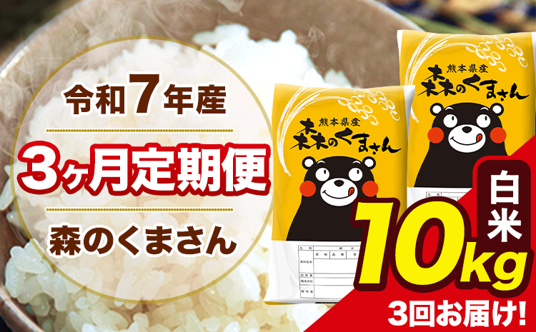 令和7年産 森のくまさん 白米【3ヶ月定期便】 10kg 5kg×2袋 計3回お届け 《お申込み翌月から出荷》 お米 こめ 熊本県産 ご飯 備蓄---mk7tei_73500_10kg_mo3_ng_h---