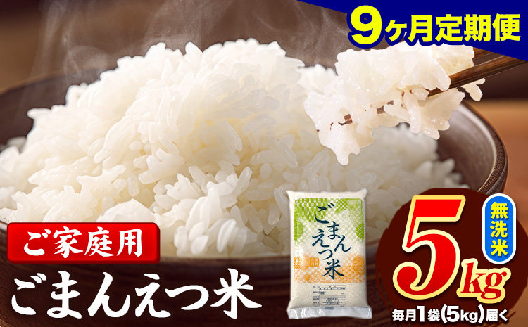 【9ヶ月定期便】 米 無洗米 ごまんえつ米 5kg 5kg×1袋 米 こめ 定期便 家庭用 備蓄 熊本県 長洲町 くまもと ブレンド米 熊本県産 訳あり 常温 配送 《お申込み翌月から出荷》---ng_gmntei_5kg_103500_mo9---