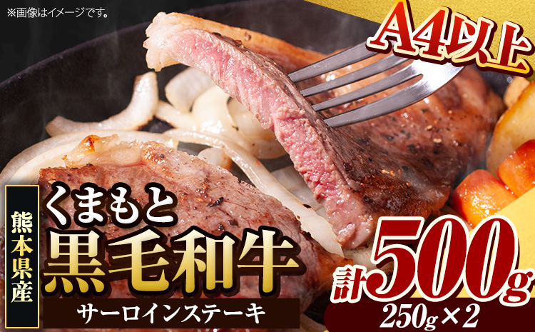 牛肉 くまもと黒毛和牛 サーロインステーキ 500g 牛肉 冷凍 《30日以内に出荷予定(土日祝除く)》 くまもと黒毛和牛 黒毛和牛 冷凍庫 個別 取分け 小分け 個包装 ステーキ肉 にも サーロインステーキ ---ng_fsaro_30d_r7_16000_500g---st-p