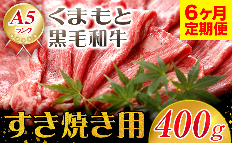 牛肉 【6ヶ月定期便】【A5ランク】 くまもと黒毛和牛 すき焼き用 400g 長洲町L（桜屋） 肉 《お申込み月の翌月から出荷開始》---sn_f501ksktei_r7_122500_mo6num1---st-p