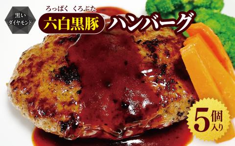 和水 黒いダイヤモンド「六白黒豚」ハンバーグ 5個 | 熊本県 熊本 くまもと 和水町 なごみまち なごみ 豚肉 黒豚 ハンバーグ 冷凍 惣菜