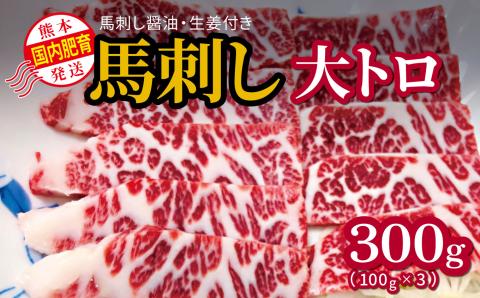 国内肥育 馬刺し 大トロ 300g 馬刺し?油・生姜付き 熊本発送 | 熊本県 熊本 くまもと 和水町 なごみまち なごみ 馬刺し 馬肉 大トロ 冷凍 300g