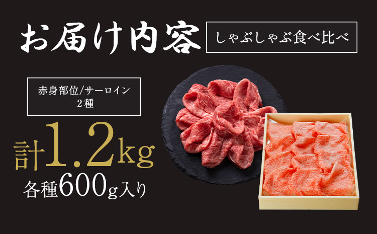 A5 A4 ランク 黒毛和牛しゃぶしゃぶ食べ比べセット 計1.2kg サーロイン 600g 赤身 600g 《30日以内に出荷予定(土日祝除く)》熊本県 大津町 和牛焼肉LIEBE しゃぶしゃぶ 冷蔵 リーベ サーロイン 赤身---so_cliebesyt_30d_r8_60000_1200g---