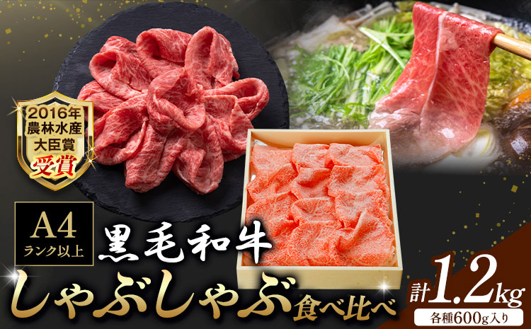 A5 A4 ランク 黒毛和牛しゃぶしゃぶ食べ比べセット 計1.2kg サーロイン 600g 赤身 600g 《30日以内に出荷予定(土日祝除く)》熊本県 大津町 和牛焼肉LIEBE しゃぶしゃぶ 冷蔵 リーベ サーロイン 赤身---so_cliebesyt_30d_r8_60000_1200g---