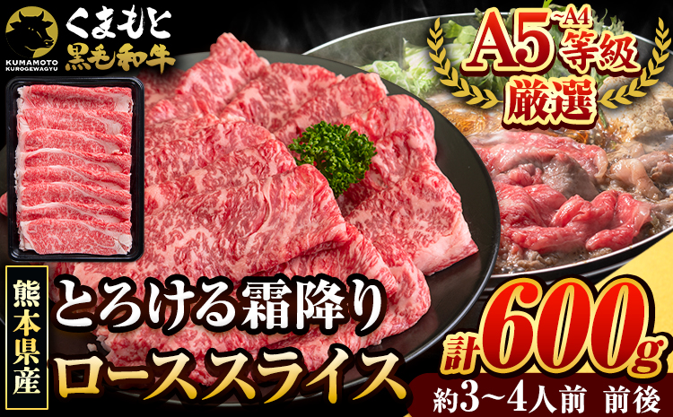 くまもと黒毛和牛 サーロイン リブロース ローススライス 600g 牛肉  《30日以内に出荷予定(土日祝除く)》---oz_fkkrgsrr_30d_r7_18000_600g---