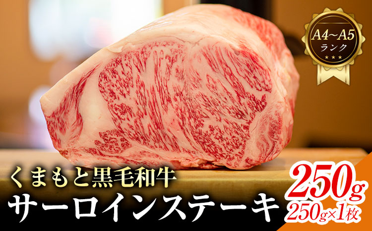 【A4～A5】くまもと 黒毛和牛 サーロイン ステーキ 250g 《30日以内に出荷予定(土日祝除く)》熊本県 大津町 黒毛和牛 肉 お肉 和牛 牛 牛肉 A5 A4 小分け MEAT PLUS---so_fmpkkss_30d_r7_11500_250g---