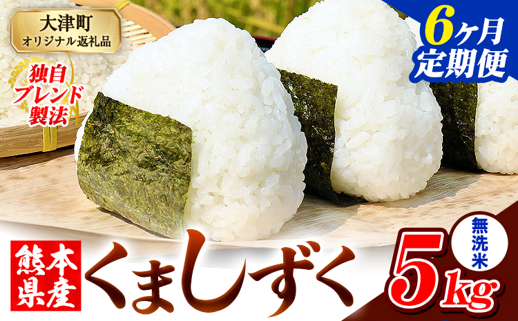 【6ヶ月定期便】無洗米 熊本県産 ブレンド米 くましずく 5kg 熊本県産 ふるさと納税 精米 米 こめ ふるさとのうぜい コメ お米 おこめ《お申込み翌月から出荷》---oz_ksztei_69000_5kg_m_mo6---