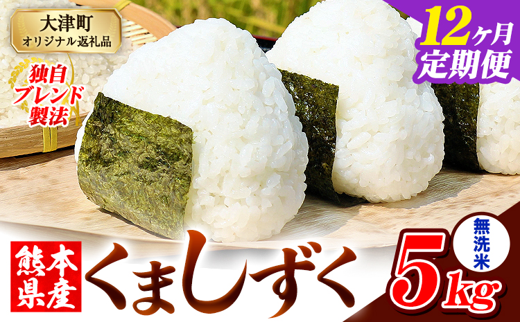 【12ヶ月定期便】無洗米 熊本県産 ブレンド米 くましずく 5kg 熊本県産 ふるさと納税 精米 米 こめ ふるさとのうぜい コメ お米 おこめ《お申込み翌月から出荷》---oz_ksztei_138000_5kg_m_mo12---