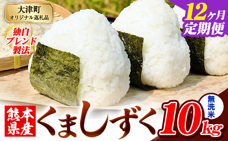 【12ヶ月定期便】無洗米 熊本県産 ブレンド米 くましずく 10kg 熊本県産 ふるさと納税 精米 米 こめ ふるさとのうぜい コメ お米 おこめ《お申込み翌月から出荷》---oz_ksztei_270000_10kg_m_mo12---