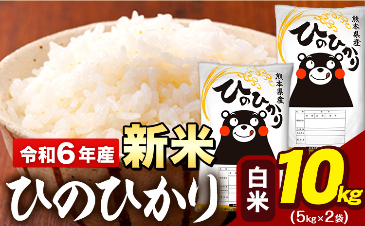 新米 令和6年産 早期先行予約受付中 白米 米 ひのひかり 10kg (5kg袋×2)[11月-12月頃出荷予定]熊本県 大津町 国産 熊本県産 白米 精米 送料無料 ヒノヒカリ こめ お米---oz_hn6_af11_24_18000_10kg_h---