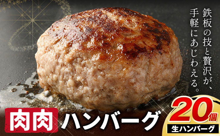 ハンバーグ 鉄板焼き 肉肉ハンバーグ 生ハンバーグ 食べ比べ 20個 [1月出荷予定]熊本県 国産 豚肉 ハンバーグ 専門店監修 小分け 肉 ---oz_fhr_ac1_r7_10000_20i_n---