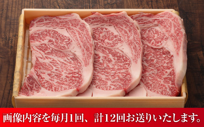【全12回定期便】【GI認証】くまもとあか牛リブロースステーキ 約200g×3枚 / 菊陽町 あかうし 熊本県 肉 にく niku ブランド 旨み 【有限会社 三協畜産】 [BHAS089]