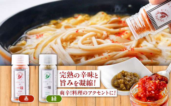 ハラペーニョの一味セット / はらぺーにょ ハラペーニョ 青唐辛子 完熟 唐辛子 一味唐辛子 調味料 2種 セット 熊本県 菊陽町 調味料セット【こびらオリーブ園】 [BHBL006]