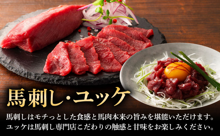【年内発送は12月11日ご入金分まで！】「熊本特産馬刺しとくまもと黒毛和牛」フジチクオリジナル贅沢食べ比べセット 3905【株式会社フジチク】 [BHAD015]