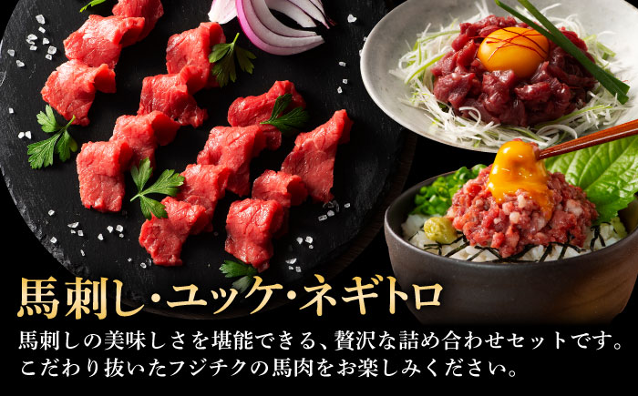 【全12回定期便】「フジチクオリジナル」ふじ馬刺しと藤彩牛の贅沢食べ比べセット 3906【株式会社フジチク】 [BHAD056]