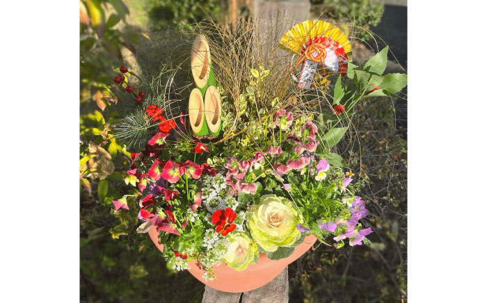 【先行予約】【12月上旬順次発送開始】新年を華やかに彩る お正月の寄せ植え(おまかせ) / 正月飾り 花苗 鉢 ピック【GreenlifeYoshimura】新年を華やかに彩る お正月の寄せ植え(おまかせ) / 正月飾り 花苗 鉢 ピック【GreenlifeYoshimura】 [BHBG001]