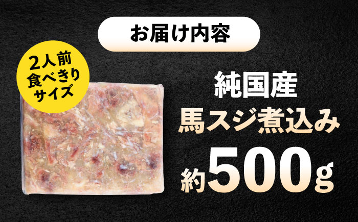 純国産馬 馬スジ煮込み 約500g / 馬肉 馬すじ 馬スジ 煮込み 熊本県 菊陽町【株式会社古閑ファーム】 [BHDF020]
