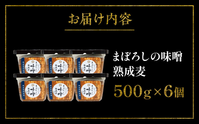【年内発送は12月11日ご入金分まで！】まぼろしの味噌 熟成麦 500g×6個セット【株式会社山内本店】 [BHAE020]