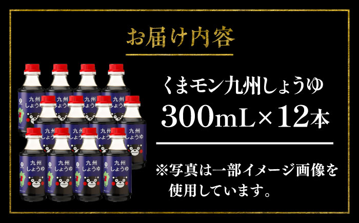 【年内発送は12月11日ご入金分まで！】くまモン九州しょうゆ 300ml×12 合計3.6L 醤油【株式会社山内本店】 [BHAE030]