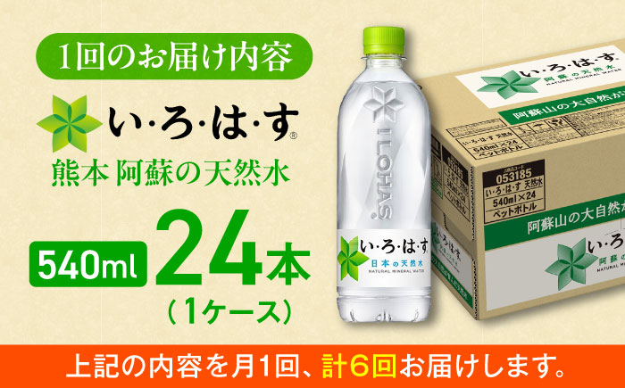 【全6回定期便】い・ろ・は・す(いろはす)阿蘇の天然水 540mlペットボトル×24本(1ケース) /ミネラルウォーター 非常用【コカ・コーラボトラーズジャパン株式会社】 [BHAO004]