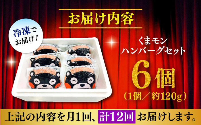 【全12回定期便】くまモンハンバーグセット（あか牛100％使用） / 菊陽町 あかうし 熊本県 肉 にく niku ブランド 旨み【有限会社　三協畜産】 [BHAS059]
