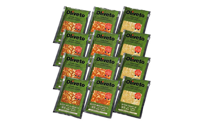 植竹隆政シェフ監修 Oliveto 生パスタ 3種類×4食(計12食)食べ比べセット / 冷凍 調理済 熊本県【亀井通産株式会社(株式会社マルハニチロ九州)】 [BHAY003]