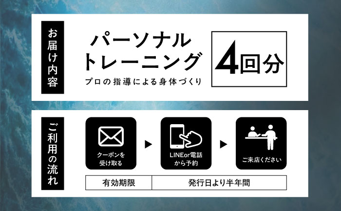 エボレラボ パーソナルトレーニング 4回分プロの指導による身体づくり(トレーニング：1回×約50分) 熊本県 菊陽町【エボレジャパン株式会社】 [BHBC006]