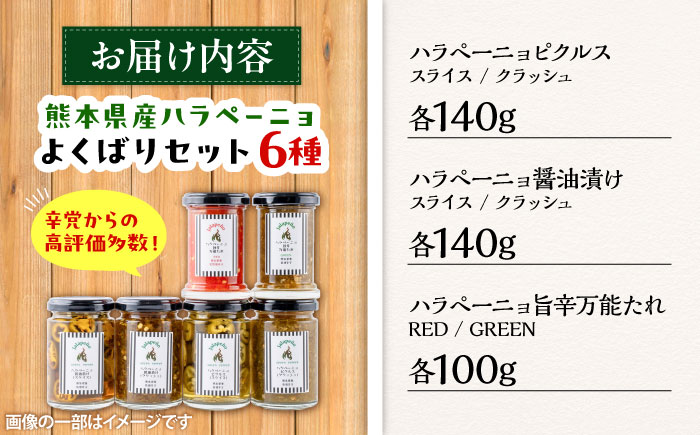 ハラペーニョ よくばりセット 6種 / はらぺーにょ 醤油漬け ピクルス 漬物 たれ 唐辛子 調味料 旨辛 熊本 菊陽町 調味料セット【こびらオリーブ園】 [BHBL003]