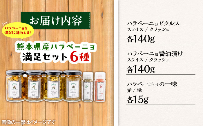ハラペーニョ 満足セット 6種 / はらぺーにょ 醤油漬け ハラペーニョ ピクルス 青唐辛子 完熟 唐辛子 一味唐辛子 調味料セット 菊陽町 熊本県【こびらオリーブ園】 [BHBL007]