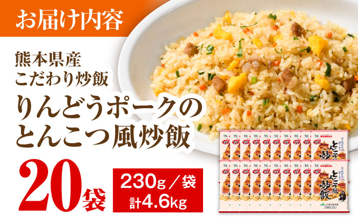 熊本県産 こだわり炒飯 りんどうポークの とんこつ風 230g×20袋 合計4.6kg【ユーユーフーズ株式会社】 [BHCS010]