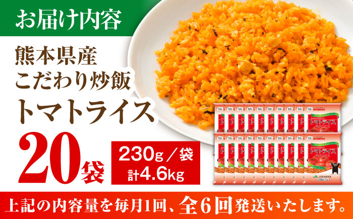 【全6回定期便】熊本県産 こだわり炒飯 トマトライス 230g×20袋 合計4.6kg【ユーユーフーズ株式会社】 [BHCS018]