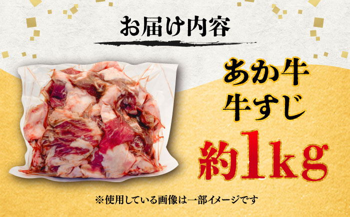 熊本あか牛スジ 約1kg / 熊本県 あか牛 あかうし 和牛 牛すじ すじ肉 牛肉 お肉 褐毛和種 冷凍 国産【五右衛門フーズ】 [BHCY049]