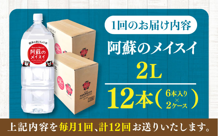 【全12回定期便】 阿蘇のメイスイ 2L 計12本(6本×2ケース) 天然水 水 ミネラルウォーター 備蓄 熊本 菊陽町【丸富産業株式会社】 [BHDG030]