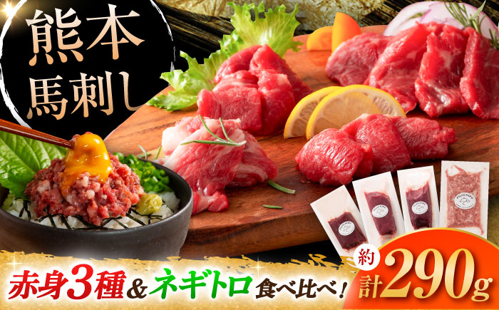 【年内発送は12月11日ご入金分まで！】【熊本特産】赤身馬刺し3種とネギトロの詰め合わせ 3891【株式会社フジチク】 [BHAD020]