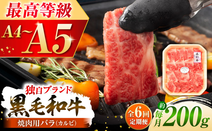 【全6回定期便】くまもと黒毛和牛「藤彩牛」バラ(カルビ)焼き肉用 1650【株式会社フジチク】 [BHAD028]