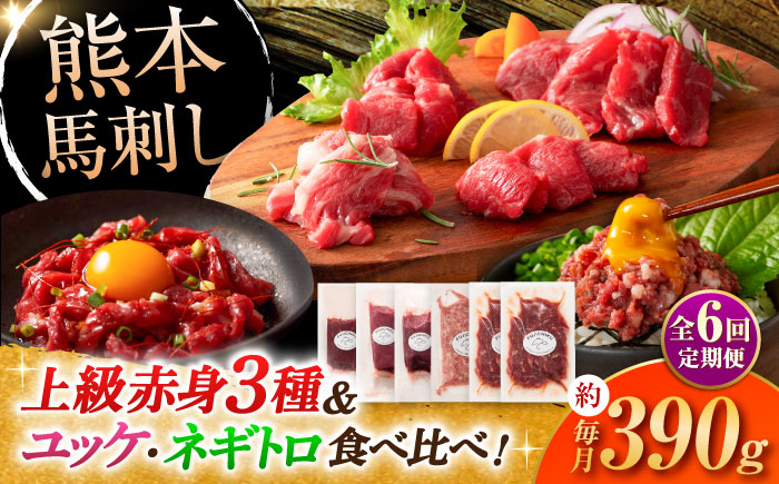 【全6回定期便】「本場・熊本の味」 上級赤身馬刺し3種とユッケネギトロの詰め合わせ 3892【株式会社フジチク】 [BHAD070]