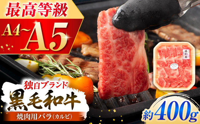 くまもと黒毛和牛「藤彩牛」バラ(カルビ)焼き肉用 約400g 【株式会社フジチク】 [BHAD121]
