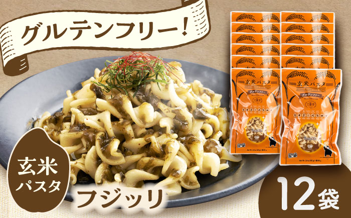 玄米パスタ フジッリ12袋セット / 玄米 パスタ 特産品 熊本【株式会社熊本玄米研究所】 [BHAF039]