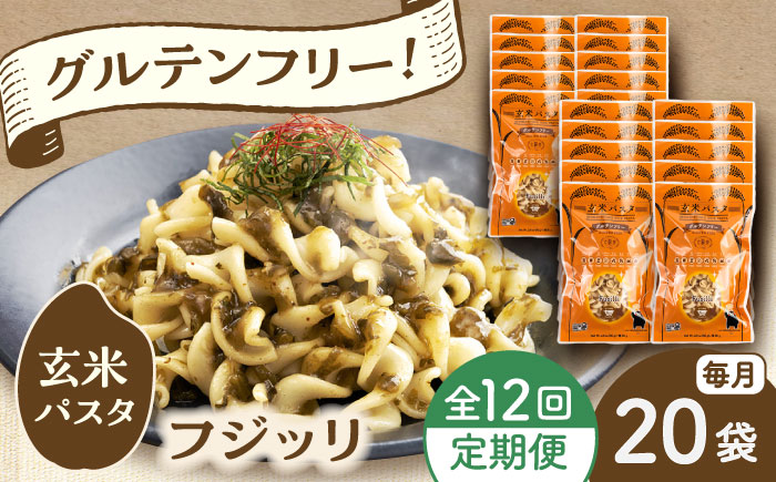 【全12回定期便】玄米パスタ フジッリ20袋セット / 玄米 パスタ 特産品 熊本【株式会社熊本玄米研究所】 [BHAF046]