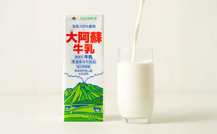 【全6回定期便】大阿蘇 牛乳 1000ml 紙パック(6本入) / 阿蘇 熊本 乳牛 生乳 ミルク 無調整 自然 らくのう【合同会社 たべたせいか】 [BHBY025]