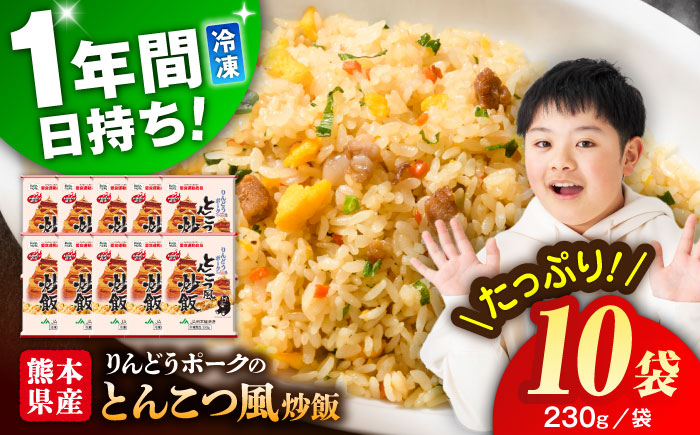 熊本県産 こだわり炒飯 りんどうポークのとんこつ風 計2.3kg (230g×10)【ユーユーフーズ株式会社】 [BHCS009]