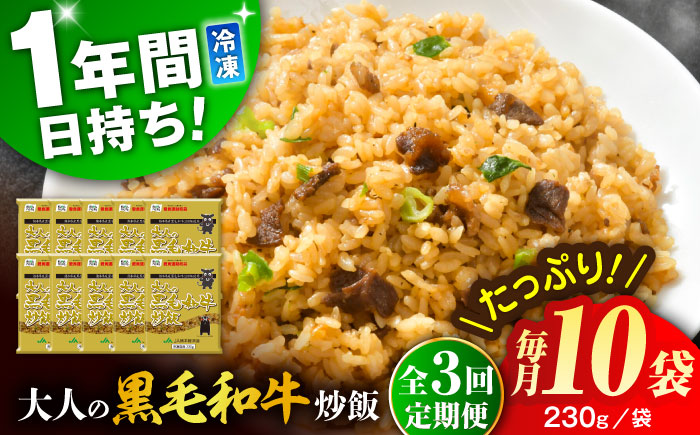 【全3回定期便】熊本県産 こだわり炒飯 大人の黒毛和牛 計2.3kg (230g×10)【ユーユーフーズ株式会社】 [BHCS019]