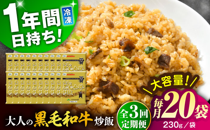 【全3回定期便】熊本県産 こだわり炒飯 大人の黒毛和牛 230g×20袋 合計4.6kg【ユーユーフーズ株式会社】 [BHCS021]