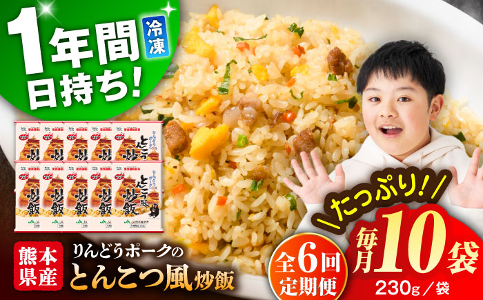 【全6回定期便】熊本県産 こだわり炒飯 りんどうポークのとんこつ風 計2.3kg (230g×10)【ユーユーフーズ株式会社】 [BHCS032]