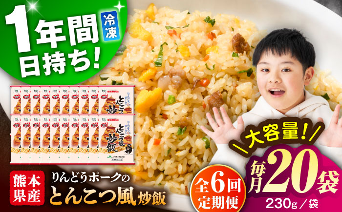 【全6回定期便】熊本県産 こだわり炒飯 りんどうポークの とんこつ風 230g×20袋 合計4.6kg【ユーユーフーズ株式会社】 [BHCS034]