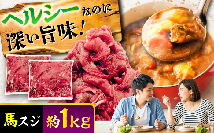 馬スジ 約1kg (約500g×2パック) / 馬肉 スジ 馬すじ 煮込み 煮物 カレー お肉 スジ肉 スジ すじ肉 料理用 馬 肉 熊本 すじ【五右衛門フーズ】 [BHCY041]