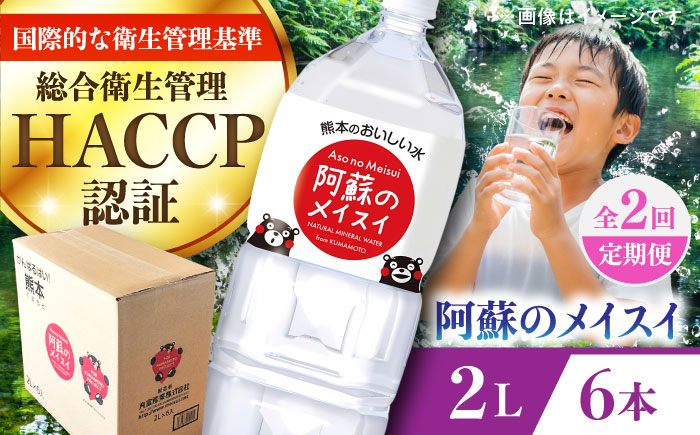 【全2回定期便】阿蘇のメイスイ 2L 6本×1ケース 天然水 水 ミネラルウォーター 備蓄 熊本 菊陽町 【丸富産業株式会社】 [BHDG023]