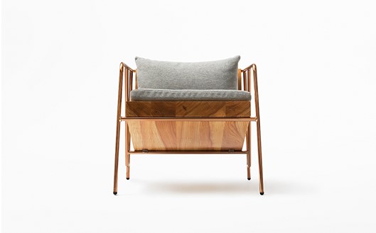 【FIL】ラウンジチェア MASS Series Lounge Chair -Natural Wood & Copper Frame-　小国杉 イージーチェア ローチェア 椅子 チェア 背もたれ 肘掛 クッション インテリア 家具 木製 無垢材 天然木 受注生産 おしゃれ リビング ダイニング ギフト Foreque 熊本 阿蘇 南小国町 送料無料