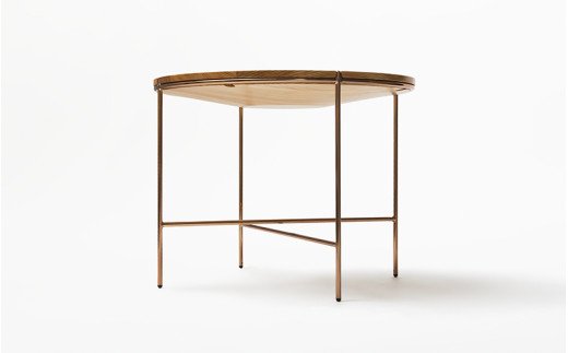 【FIL】ラウンドテーブル MASS Series 900Round Table -Natural Wood & Copper Frame-　小国杉 テーブル 丸テーブル 机 インテリア 家具 木製 小国杉 無垢材 天然木 おしゃれ リビング ダイニング ギフト セット Foreque 熊本 阿蘇 南小国町 送料無料